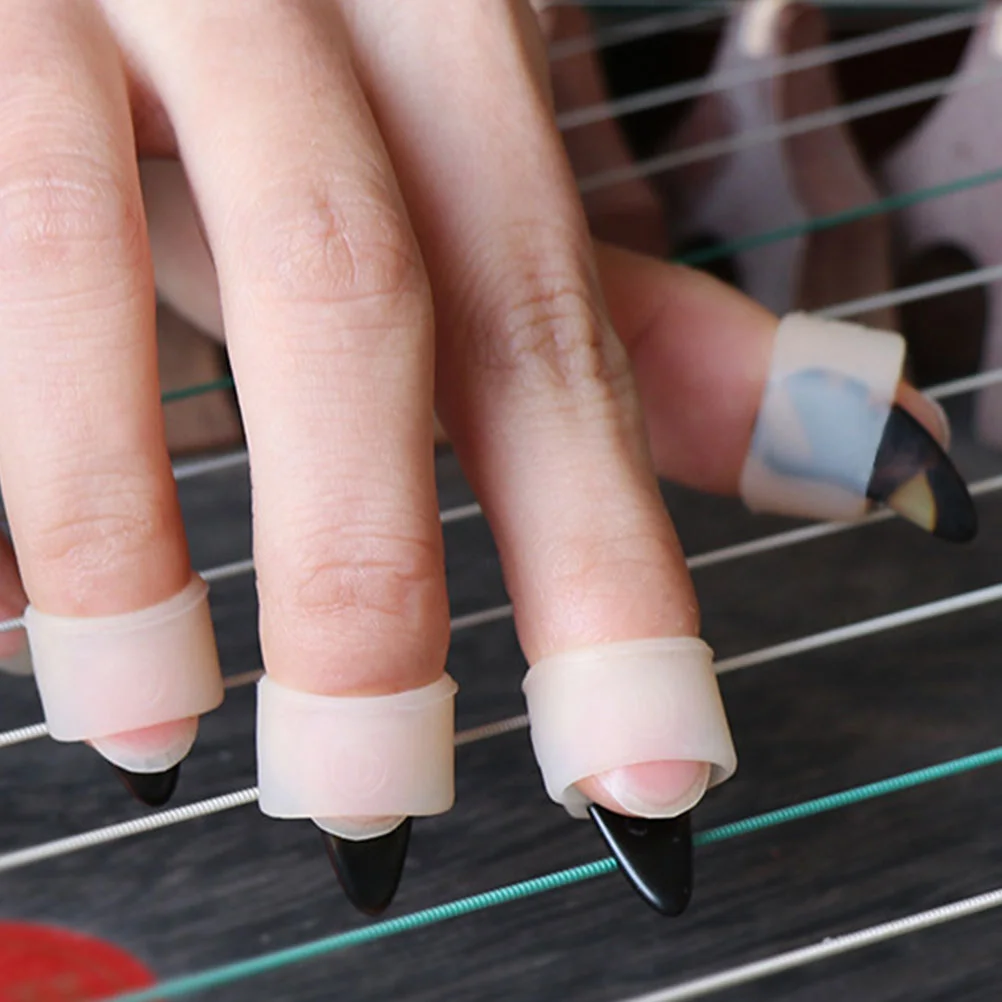 Guzheng Nail Set Stickers Simple Protectors Breathable Covers Silica Gel Practice