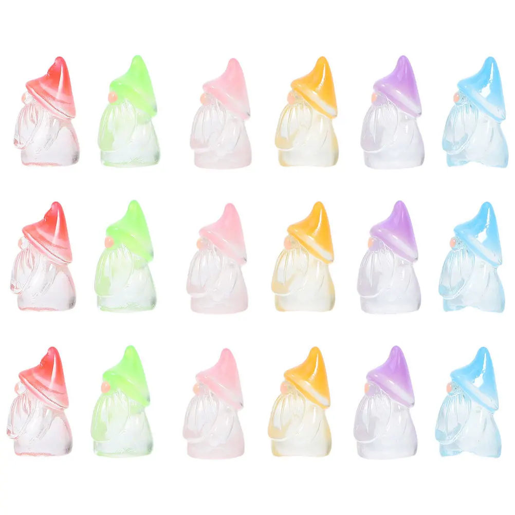 

60pcs Mini Gnomes Statues Glow In Dark Resin Figurines For Outdoor Yard Lawn Decor, Indoor Plant Pots, Landscape Ornament,