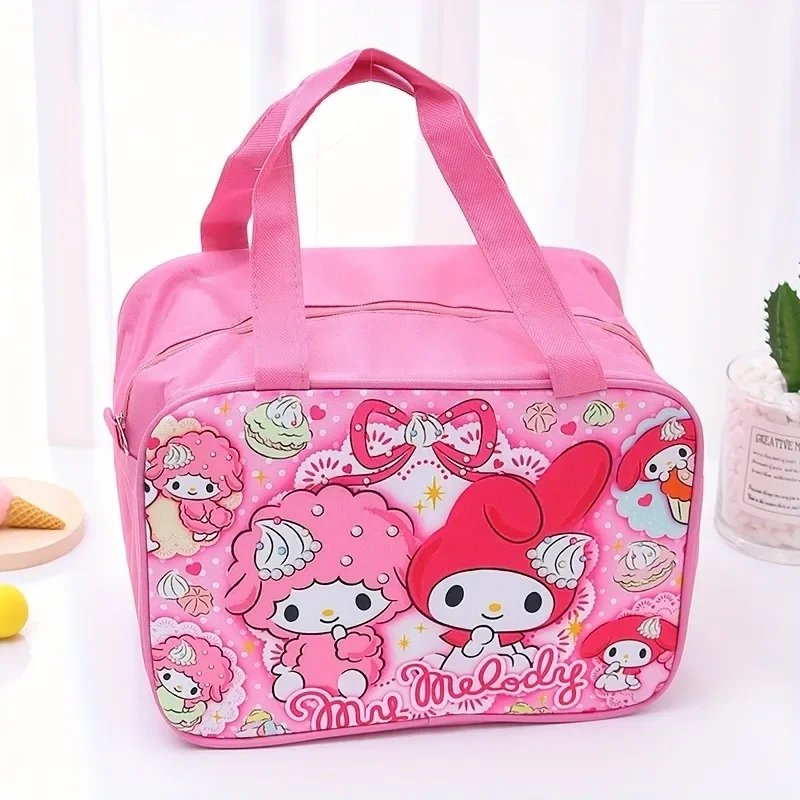 

Sanrio My Melody Lunch Storage Bag Kuromi Cinnamoroll Pattern Portable Kawaii Handbag Insulated Reusable Bento Box Storage Bag