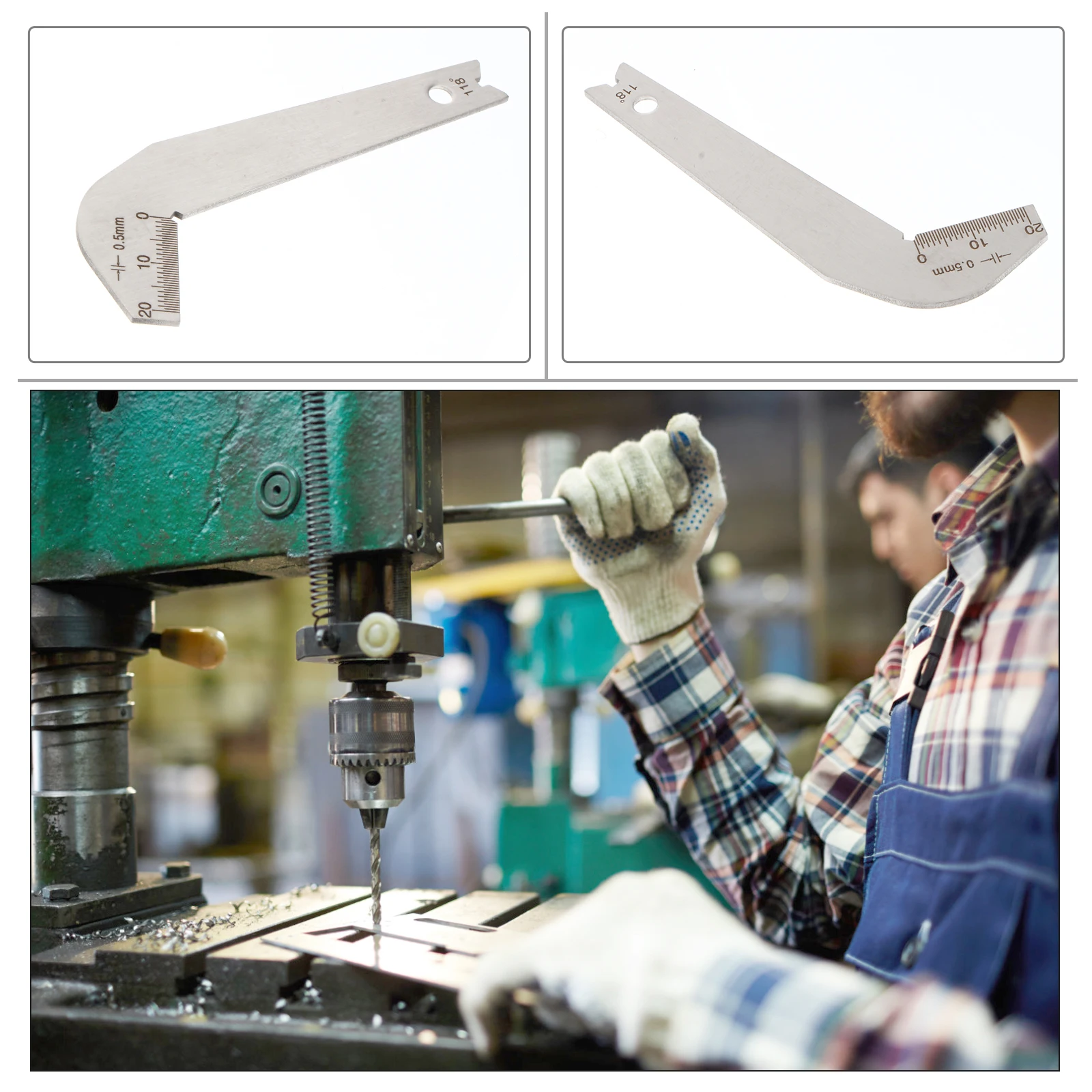 

Drill Blade Gauges Bit Template Measuring Stainless 118 Degree Welding