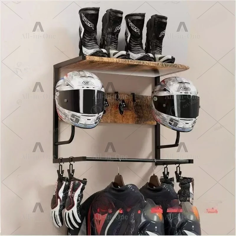 Helmet display rack Wall-mounted hanger Storage rack Entry entrance Sports equipment hanger