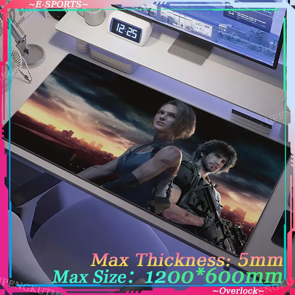 

Game R_resident_Evil_3 mouse pads Mouse Pad 1200X600MM Oversized Desk mats Gaming Kawaii Mouse art Pad