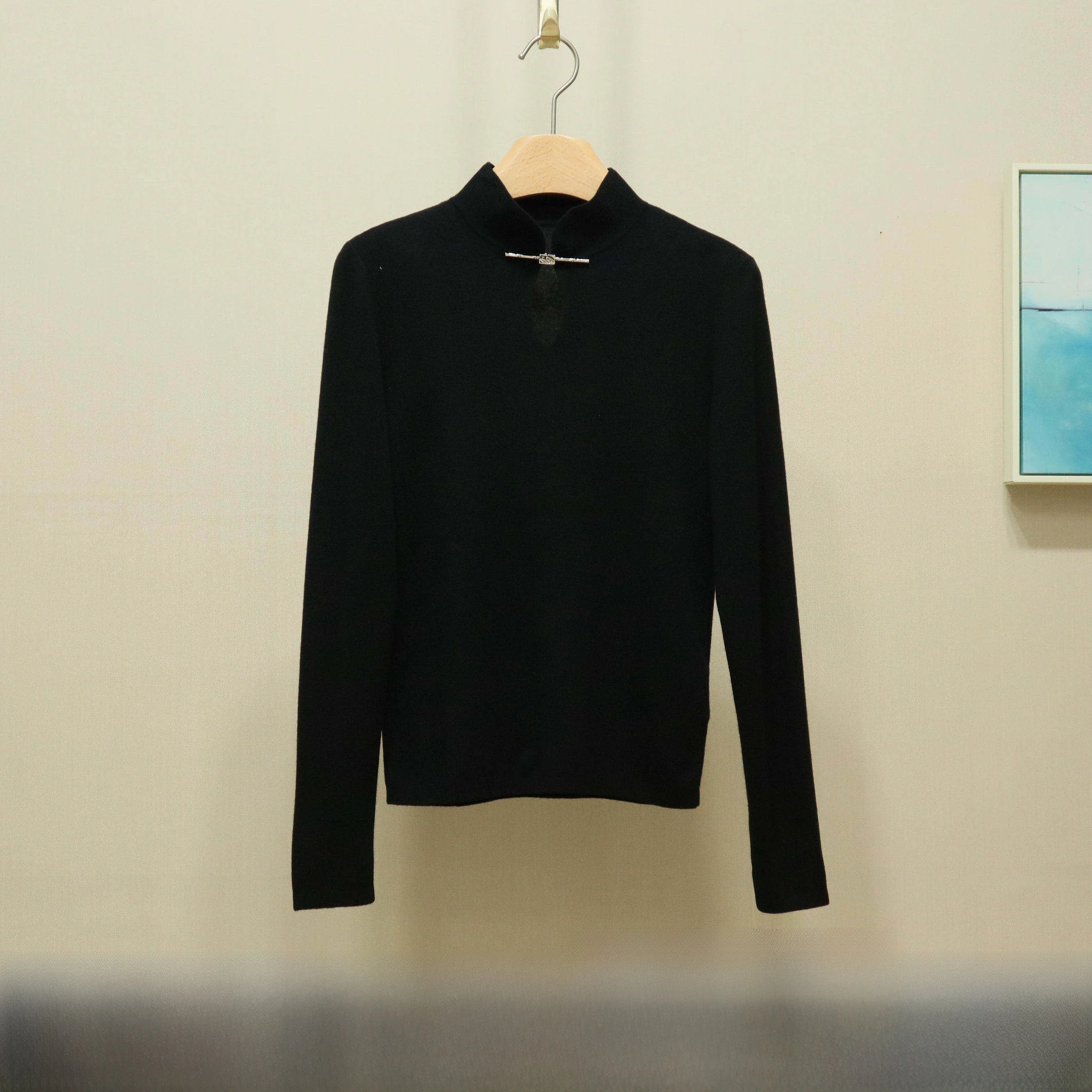 

Зимний вязаный базовый топ для женщин: повседневный, модный, в стиле Y2K, из смесовой ткани (полиэстер/шерсть), комфортный крой