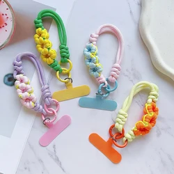 Universal Wrist Strap for Phone Charm Cell Accessories with Patch Key Lanyards INS Flower Bracelet Jewelry Rope Keychain Strap