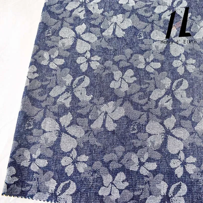 مصنع الجملة عالية الجودة البوليستر القطن الجاكار غزل مصبوغ حك الجينز الدنيم النسيج لحقيبة سترة الموضة خمر