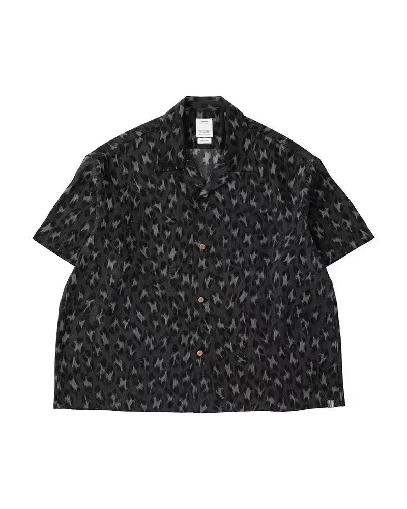 Visvim 23ss Japanese Men and Women Casual Hawaiian Leopard Print Short Sleeved Cardigan Shirt