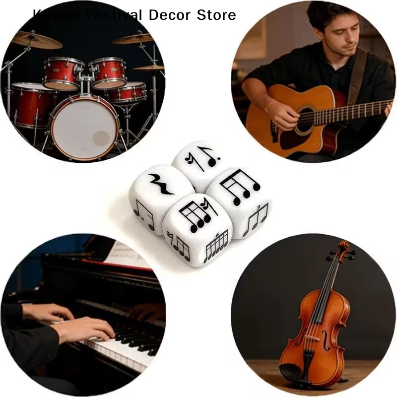【K】4Pcs Music Staff Dice Twelve-Tone Scale Music Interval Theory Learning For Composition Improvisation Music Education Teaching
