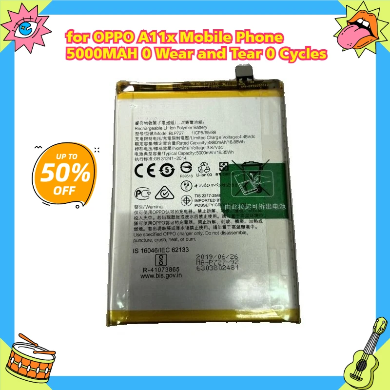 

The Built-in Battery BLP727 for OPPO A11x Mobile Phone 5000MAH 0 Wear and Tear 0 Cycles