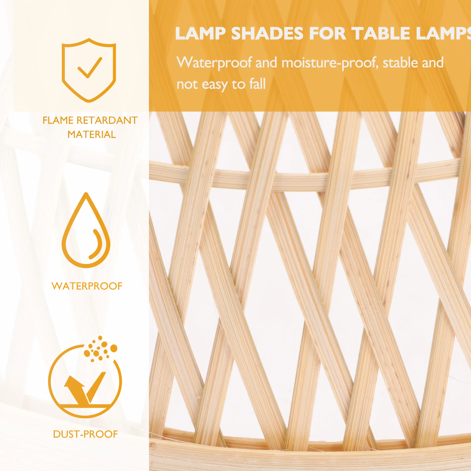 

Bamboo Woven Lamp Shade Pendant Light Cover Rustic Style Hanging Lampshade Durable Home Hotel Restaurant Lighting Fixture