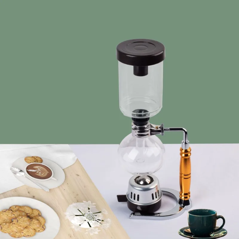 

Gold handle siphon coffee pot utensils Heat-resistant glass siphon pot Hand brewed coffee machine Hand brewed coffee pot