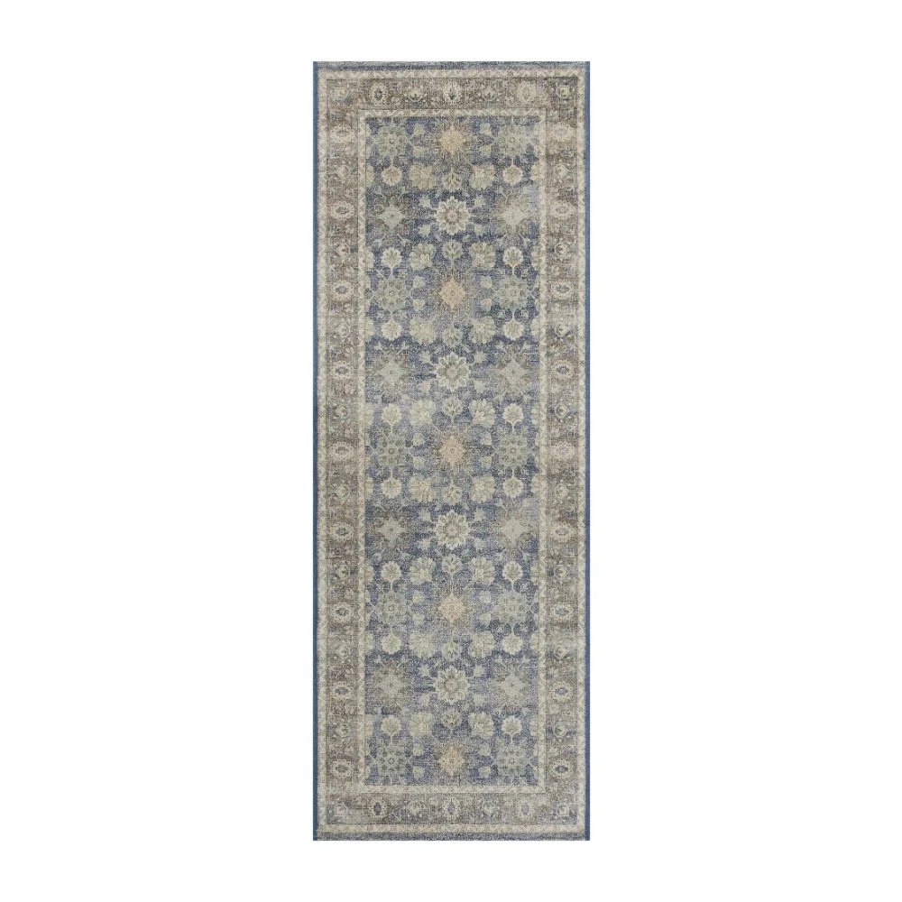 

Blue Floral Indoor 2.5' x 7' Runner Rug