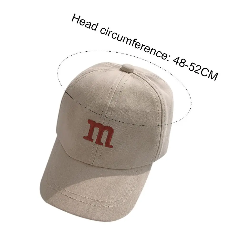 Children M Letter Embroidered Adjustable Baseball Caps Sunscreen Hat Hip Hop Hat Casual Cap