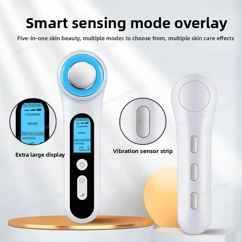 Beauty instrument, color light ion ultrasonic induction device, multifunctional vibrating facial massager