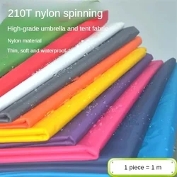 70D Black Ripstop Nylon Fabric Waterproof By Meters for Tent Umbrella Down Jacket Bags Diy Sewing Thin Light Soft Cloth Wearable