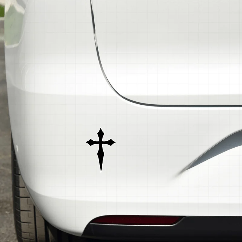 ملصق متقاطع على الطراز القوطي الإبداعي، مثالي لتزيين مصدات السيارات وأجهزة الكمبيوتر المحمولة وزجاجات المياه وإطارات الدراجة بنمط مميز