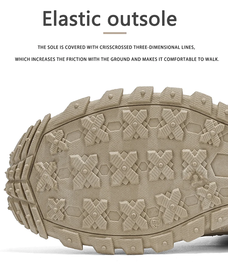 Herren-High-Top-Wanderstiefel in großen Größen, modisch, mit komfortablem Futter, flexibler und dicker Sohle, hervorragendem Grip, geeignet für Outdoor-Wanderungen, Trekking, Camping und andere Aktivitäten. – Detail 8
