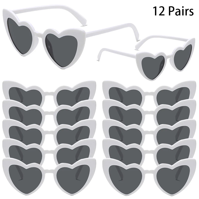12/16 Paar pro Set herzförmige Sonnenbrille für Damen, stilvolles Vintage-Design, Dekor-Sonnenbrille, trendige Mode, niedliche Outdoor-Sonnenbrille – Detail 10