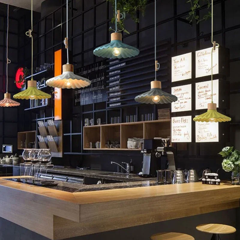 حديث-مصباح معلق مزخرف ماكارون ، أضواء متدلية رومانسية ودافئة ، ثريا صغيرة ، إضاءة مطعم نوردية ، بار ، متجر شاي