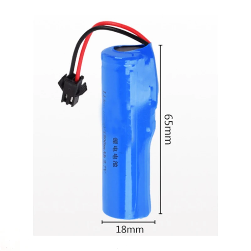 18650 3.7V 1200mAh Lipo Battery SM-2P Plug Spare Part for JJRC Q70/D838/D876 RC Climbing Car Battery Replacement Accessory