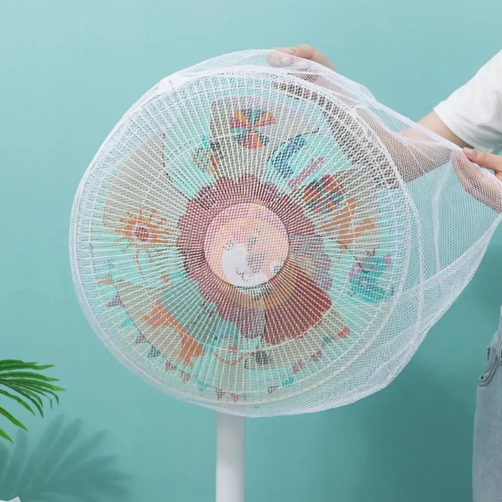 Durable Fan Protection Cover Foldable Fan Cover Front Back Wrapped Anti-pinch Hand Thick Mesh Finger Protector Fan Guard