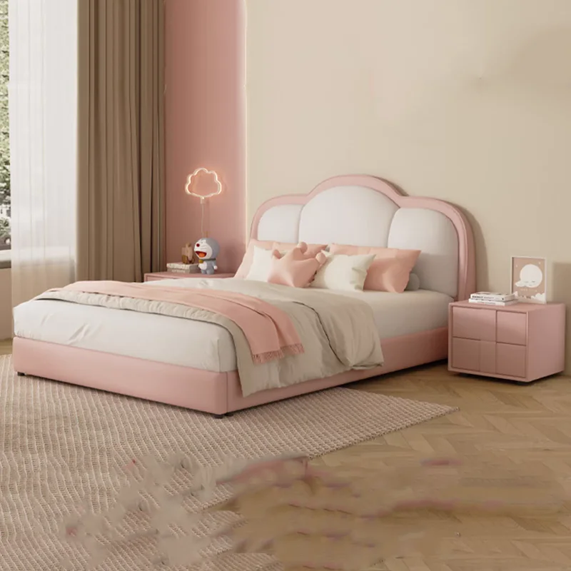 

Mobile Princess Bed Sleeping Design Wooden Floor Modern Luxury Double Children Bed Bedroom Letto Matrimoniale Hotel Furniture