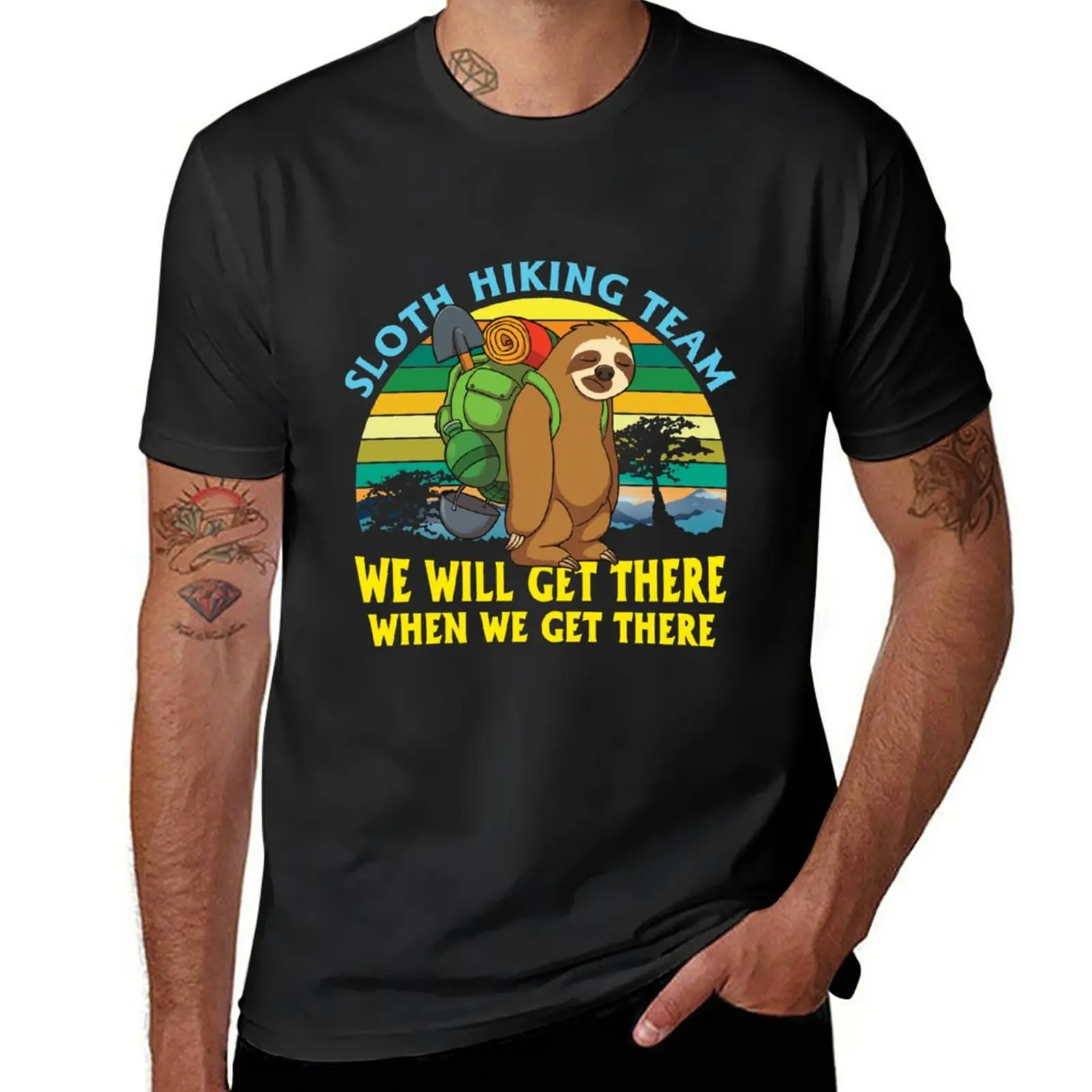 

New Sloth Hiking Team We'll Get There When We Get There T-Shirt heavyweight t shirts anime sublime t shirt Men's t-shirt