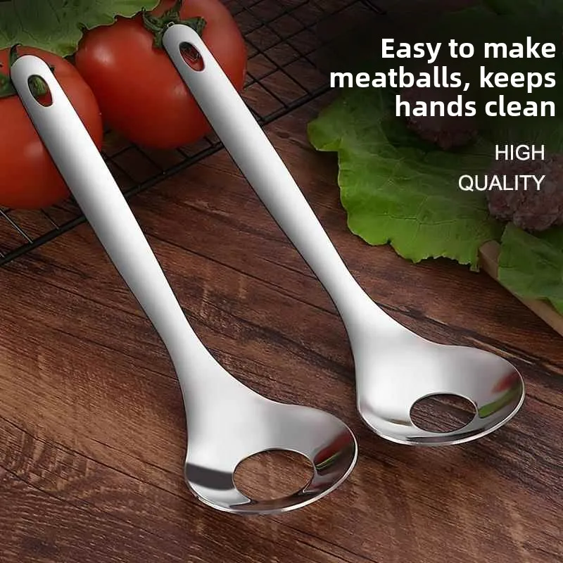 Stainless Steel Meatball Maker Home Use Kitchen Tool for Making Meatballs And Shrimp Paste Scoop Spoon round Shape Mold