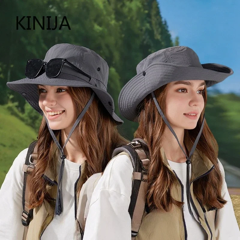 Big Head Hat Damen Sommer Big Brim Bucket Hat Herren Outdoor Wandern Bergsteigen Sonnenschutz Sonnenschutz Schnelltrocknender Hut
