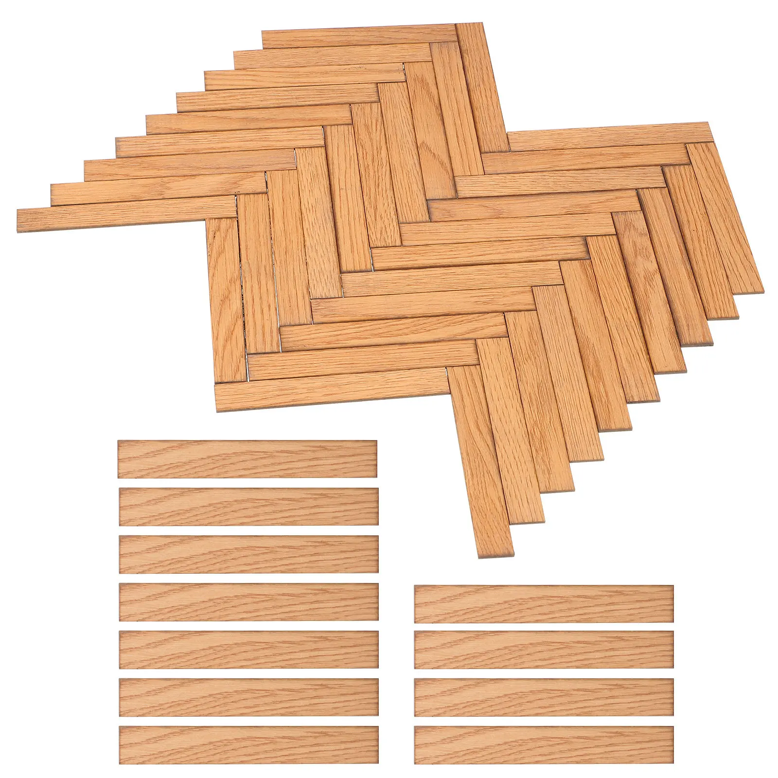 

40 шт. миниатюрной плитки для пола в кукольном домике, деревянный шпон для декора ванной комнаты и гостиной, аксессуары для дома