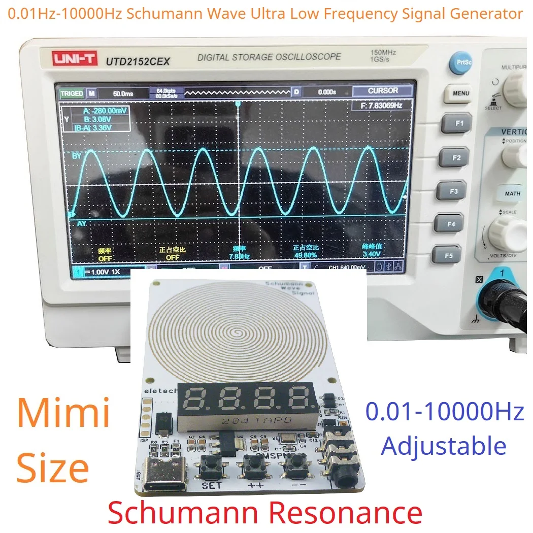 Mini-Schumann-Resonanzgenerator, 7,83 Hz Frequenz, 0,01 Hz bis 9999 Hz Bereich, tragbares Gerät für Resonanztherapie und -exploration – Detail 2