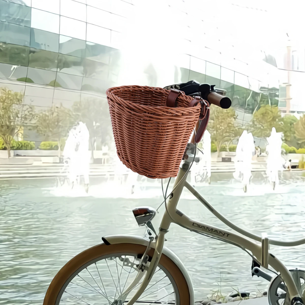 

Plastic Bike Basket Large Capacity Storage Kids Bike Red Rack Detachable PE Rattan Environment Practical Cycling Accessories
