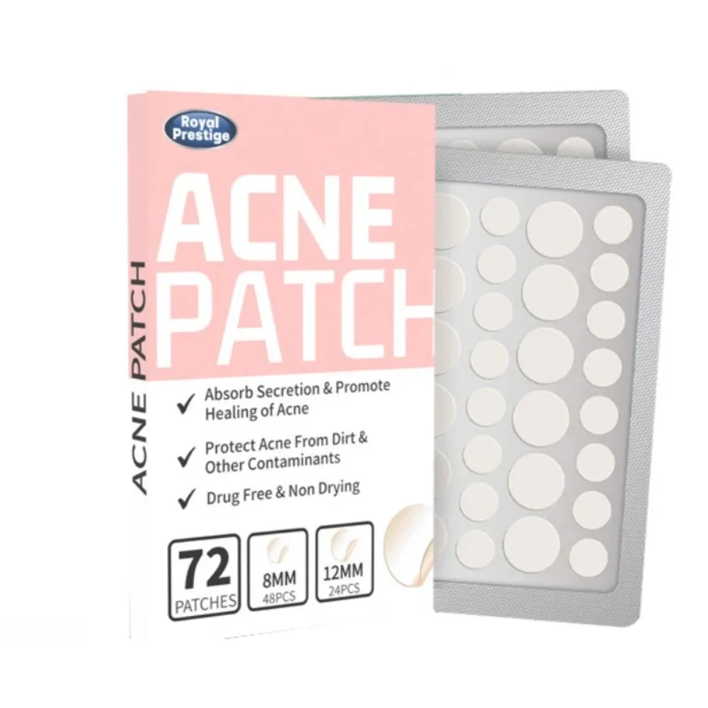 72 ชิ้นแผ่นแปะสิวใบหน้ารอยแดงซ่อมแซมสิวทำความสะอาดรูขุมขนให้ความชุ่มชื้นและผิวเรียบเนียนสิวแพทช์สติกเกอร์ใบหน้าเครื่องมือดูแลผิว