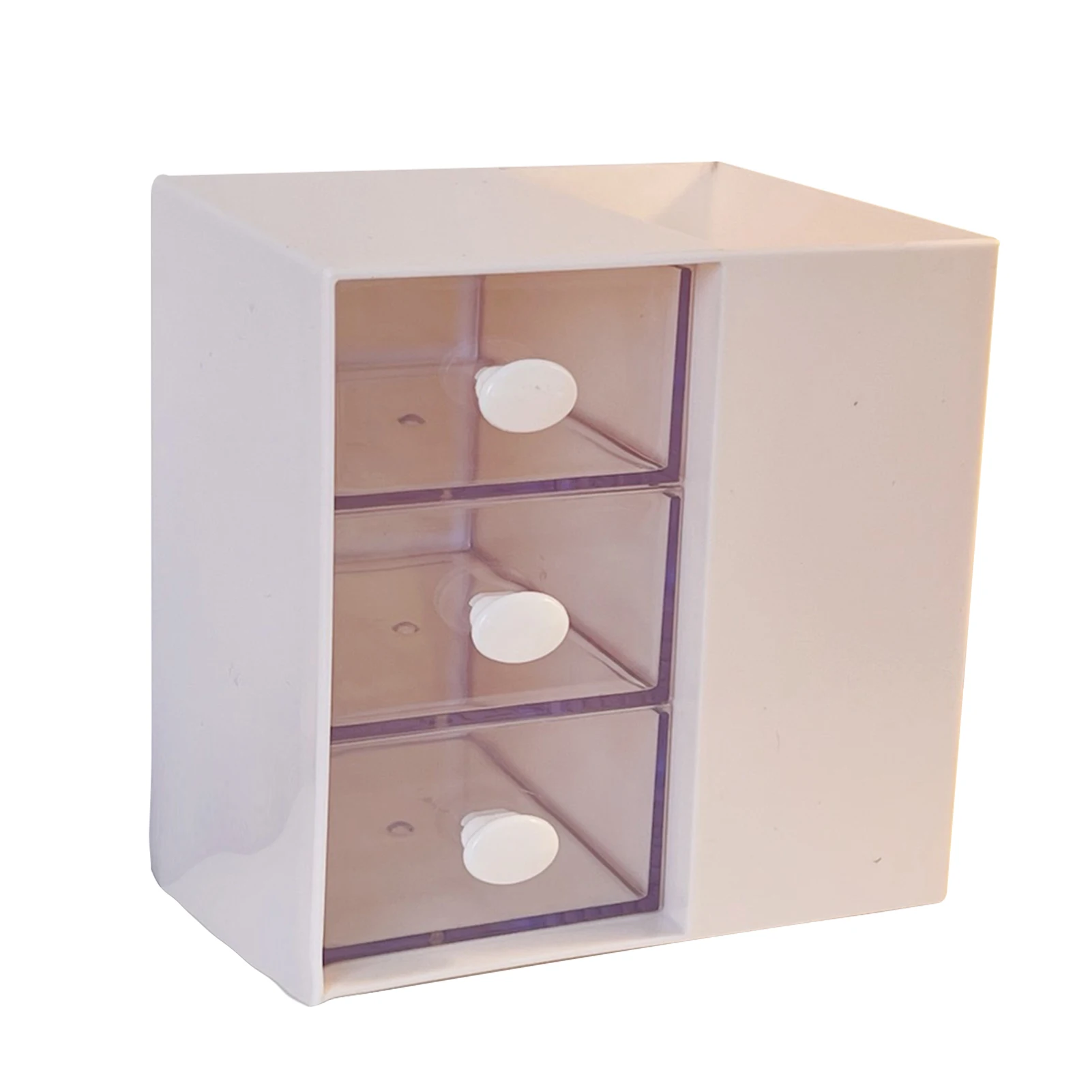 Cute Desktop Storage Box Multi Functional Transparent Drawer for Home Office Desktop Decoration