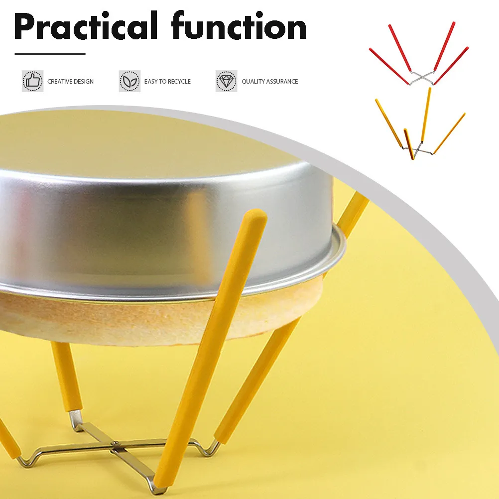 2Pcs Cake Cooling Rack Chiffon Inverted Collapsible Cooling Stand Four Legs Stainless Steel Silicone Baking Rack Set