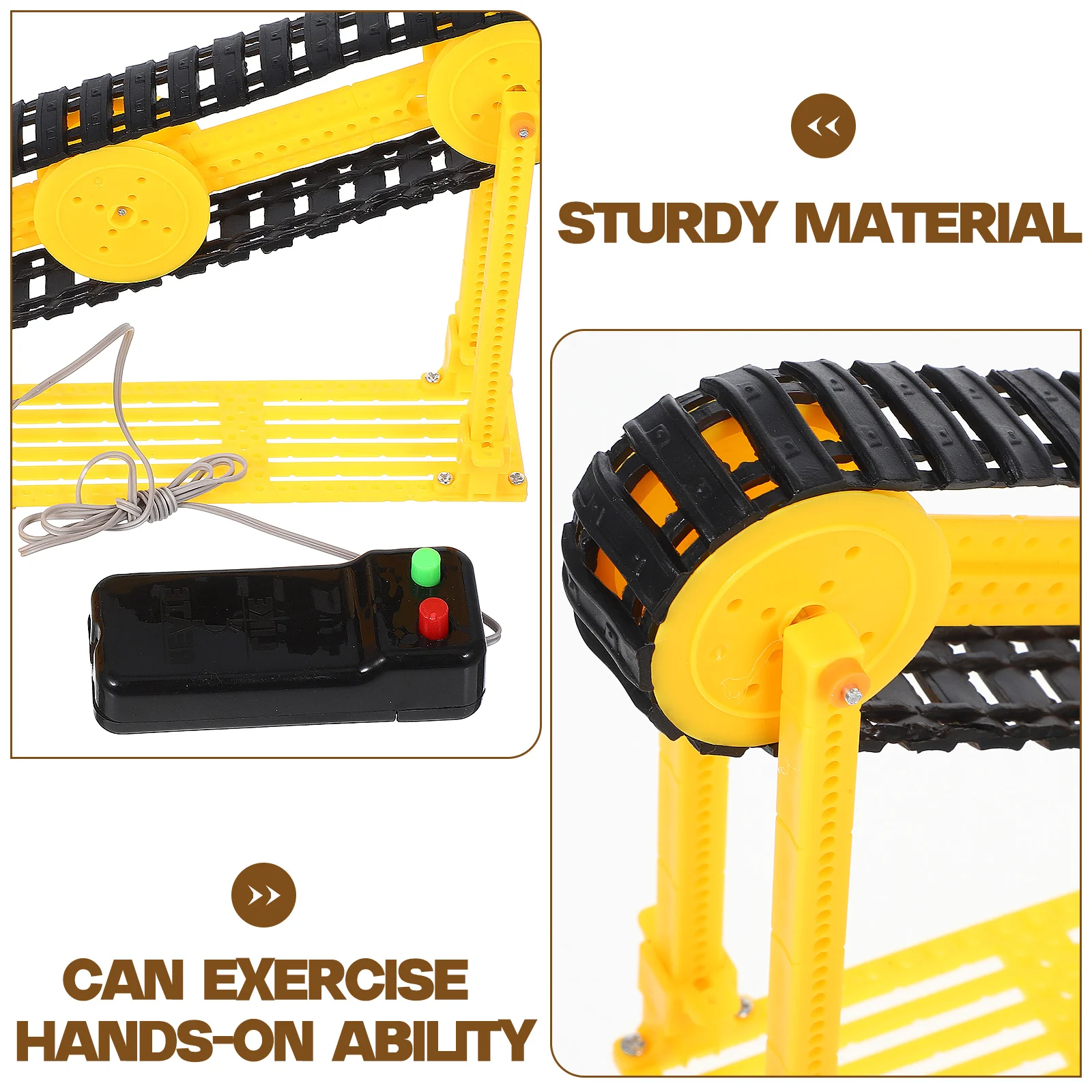 1 set di cinghie di trasporto modello materiale fai da te esperimento giocattolo giocattolo interattivo kit per la creazione di modelli di trasportatore