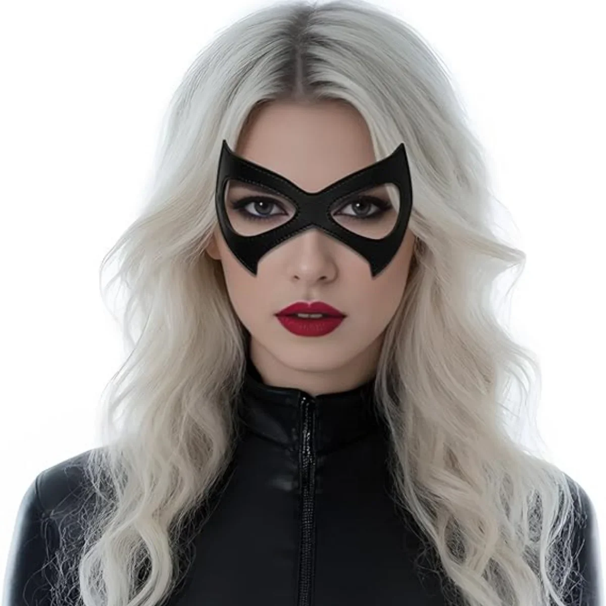 QQ 1pc Half-Face Eye Costume Mask for Black Gothic Harajuku Punk PU Leather Eye Mask Masquerade Mask Cosplay Eye Mask Accessorie image 2