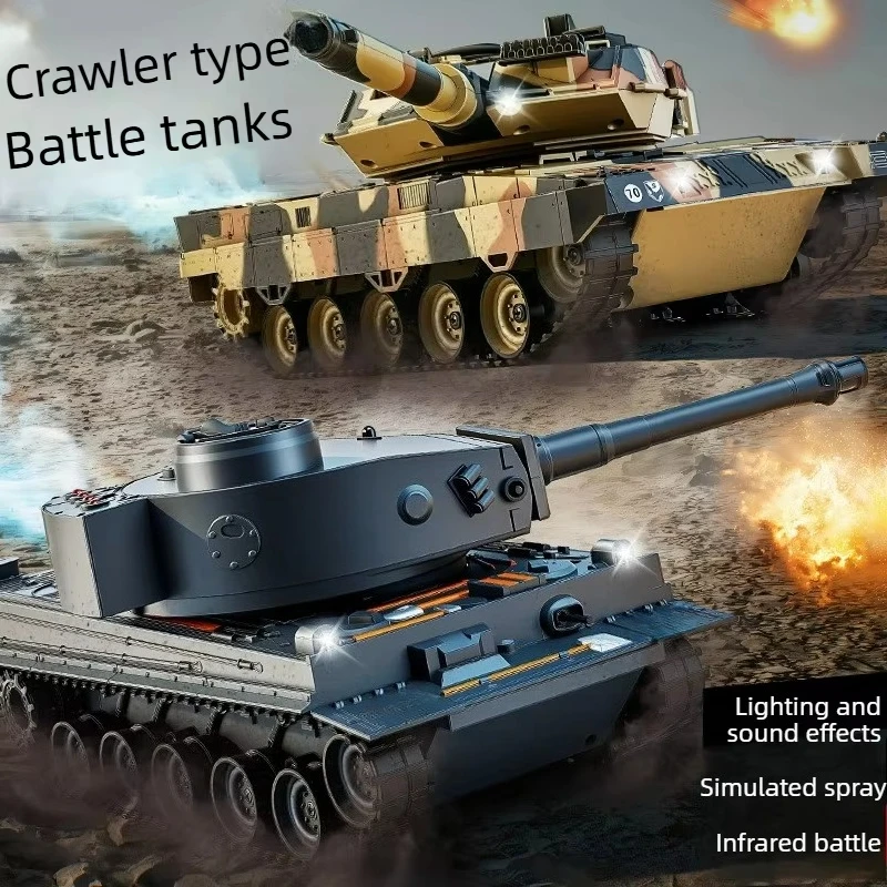 12CH RC Tank Shoot Bullet Smoking Remote Control Infrared Battle Tank Vibrating Recoil With Sound LED Military Armored RC Car - view 4