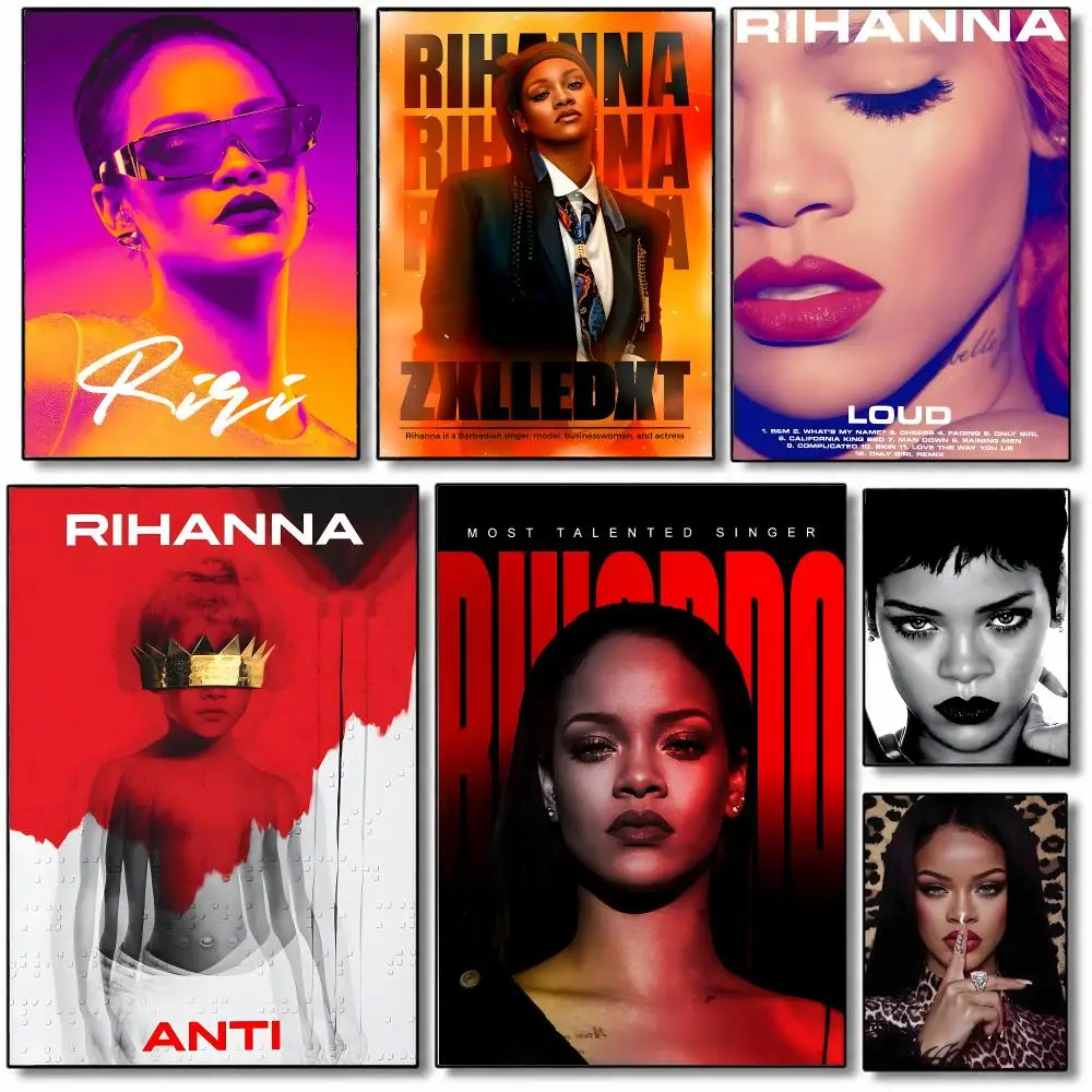 Rihanna R B Pop Singer Poster Fancy Poster American Film Mural Home Childrens Room Wall Decor Print
