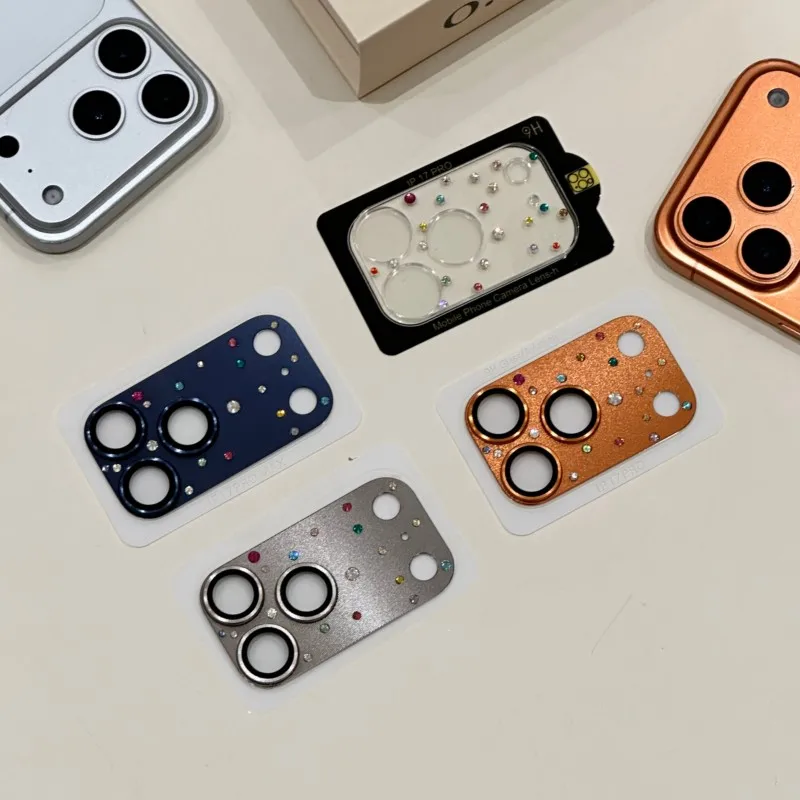 

Bling Colorful Rhinestone Camera Lens Protector for iPhone 17 Pro 17 Pro Max HD Clear Scratch Resistant Diamond Lens Cover