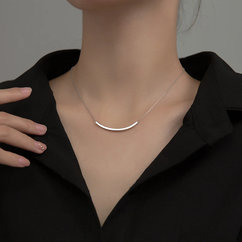 Women's 925 Sterling Silver Simple Geometric Necklace