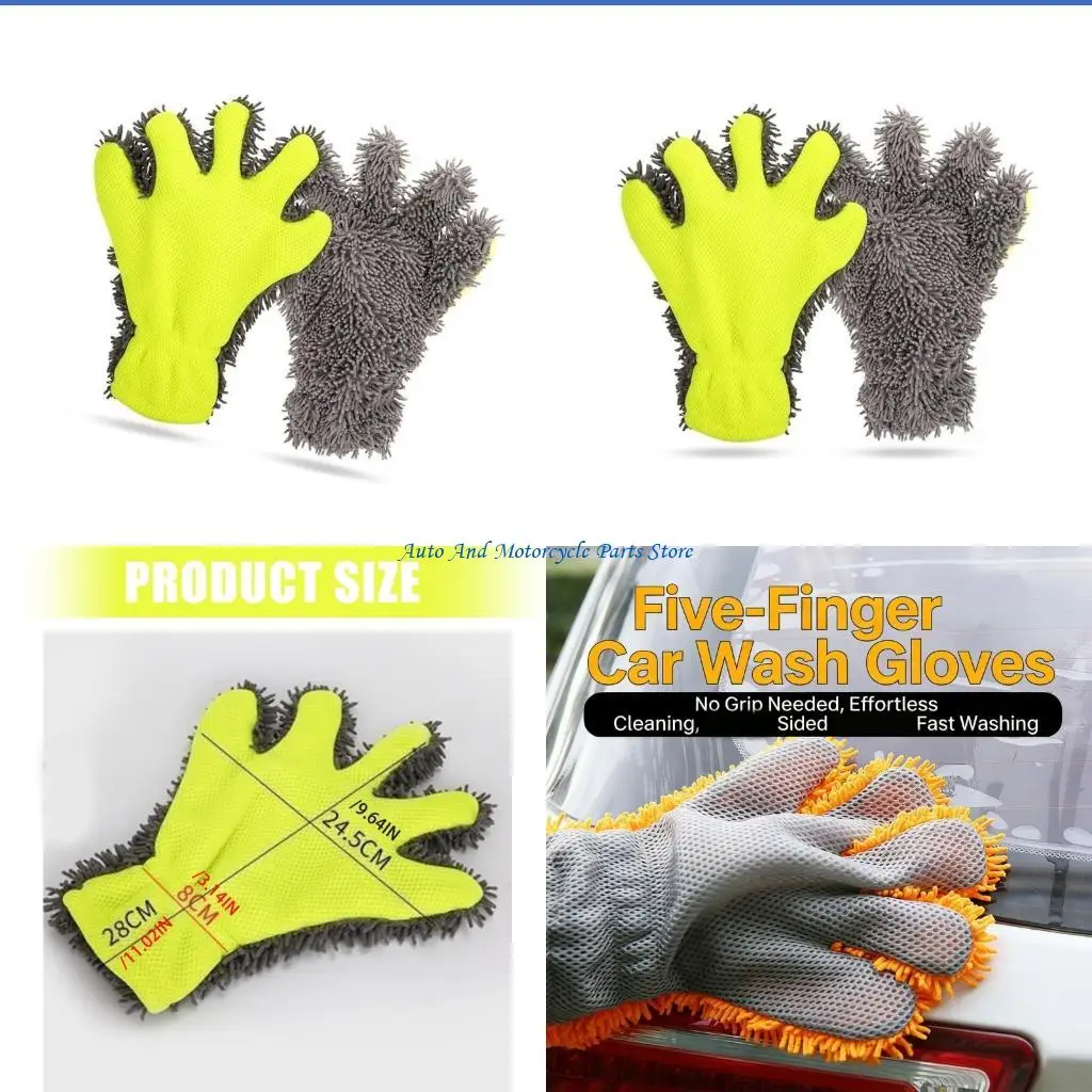 P9FD Premium Chenilles Microfiber Wash Mitt For Car Detailing Car Washing Gloves With High Absorbency Cleaning Tool