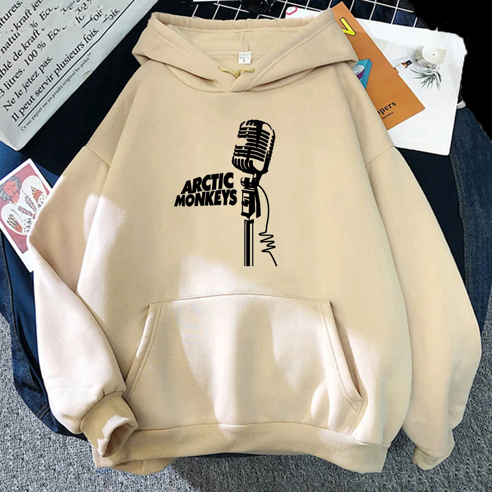 Sweat à capuche imprimé Vintage pour homme, vêtement de Skateboard, Harajuku, motifs de vagues sonores et de singes arctique, Kpop