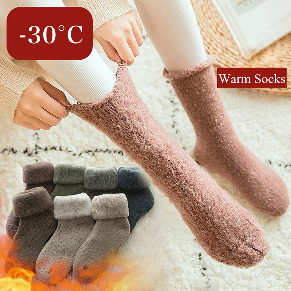 

Female High Quality Autumn Business Middle Long Women Socks Warm Hosiery Wool Socks Thicken