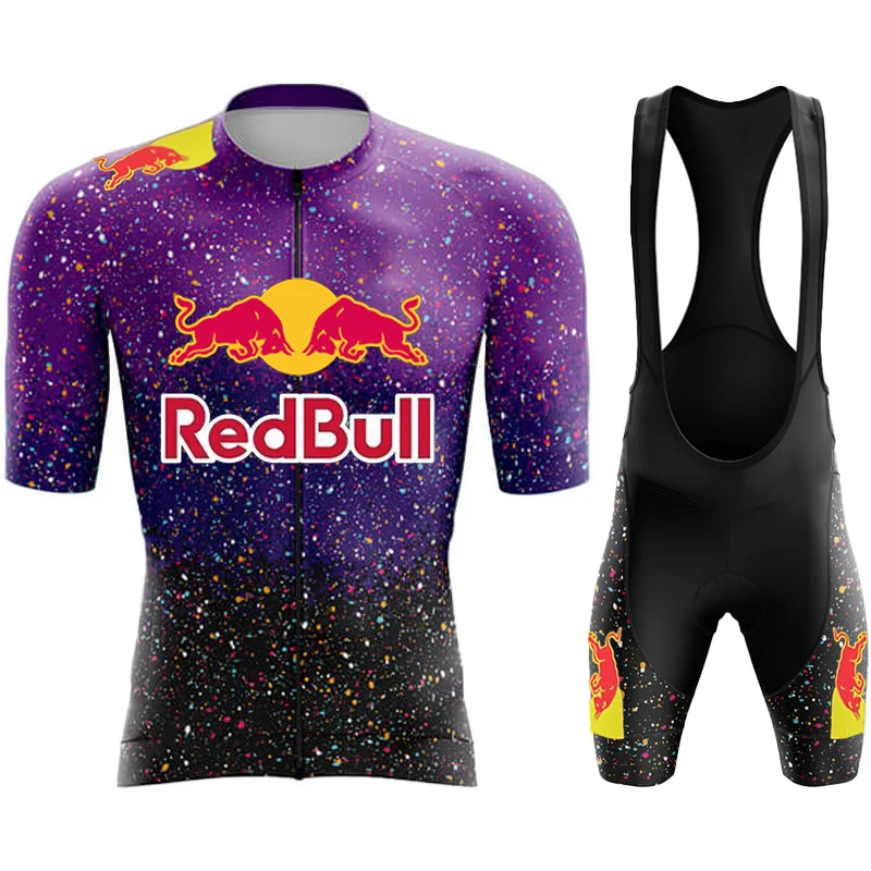 Men\'s Mtb Cycling Pants Equipment Man 2024 Bib Bikes Red Bull Bike Clothing Jerseys Team Jersey Set Shorts Laser Cut Costume Gel