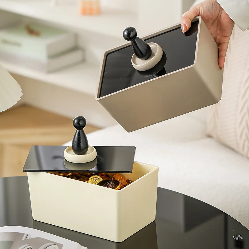 

Large-Capacity Desktop Organizer for Makeup Dustproof Cosmetic Storage Box with Lid Living Room Display Tray