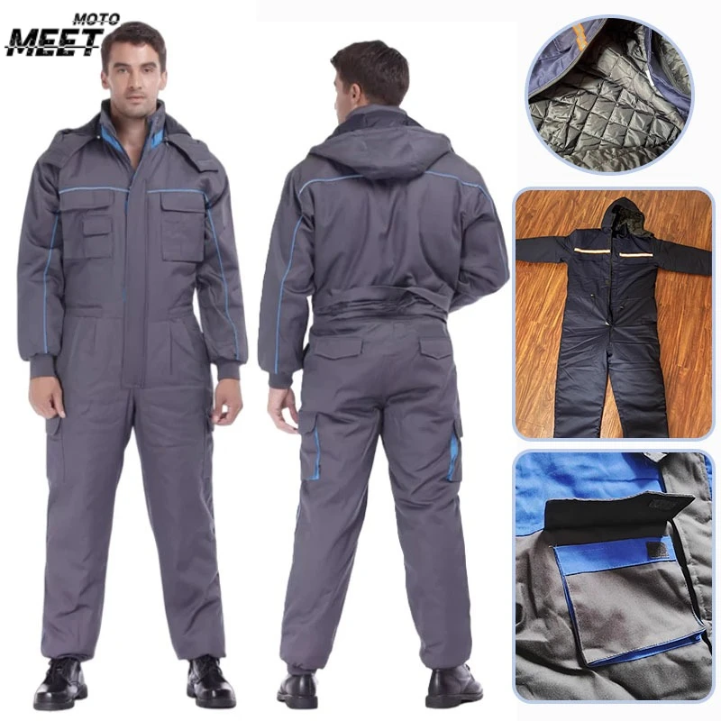 

Winter Motorcycle Riding Coldproof Clothing for Men and Women One-piece Ski Parka Jumpsuit Sports Thickened Jacket Warm Hooded