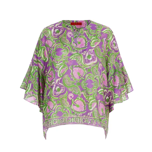 Imagen 1 del producto CHCH-Camiseta para mujer, camisa estampada con cuello en V, versión holgada, Top sencillo para ir al trabajo 2024