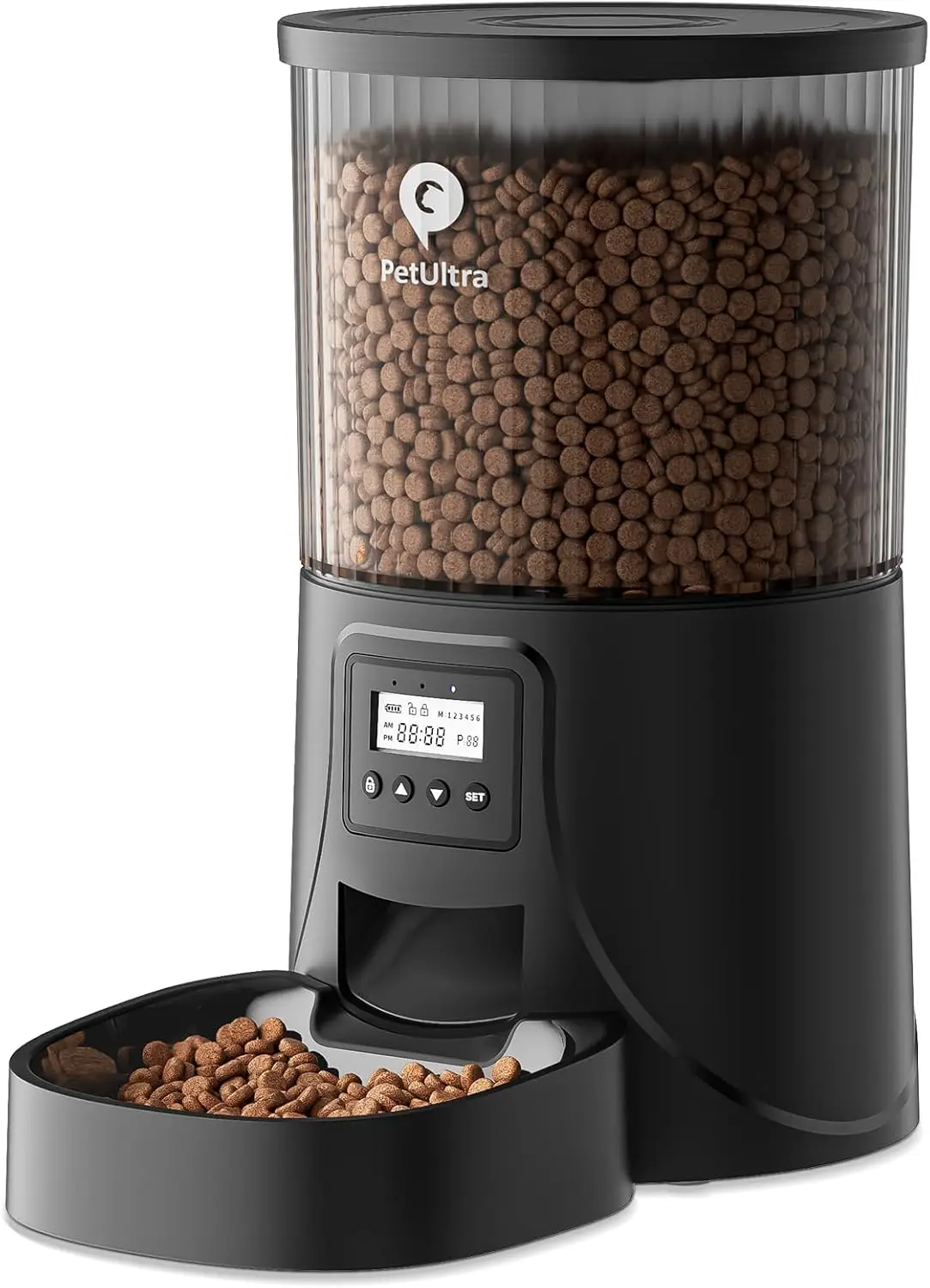 

Automatic Cat Feeder 4L Timed Food Dispenser for Cats & Small Dogs, Programmable 1-6 Meals, Dual Power, Easy Setup