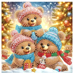 Diamond Art Painting Kits for Adults,DIY Christmas Bears Special Shaped Crystal Diamond Kits for Beginner for Home Wall Decorate