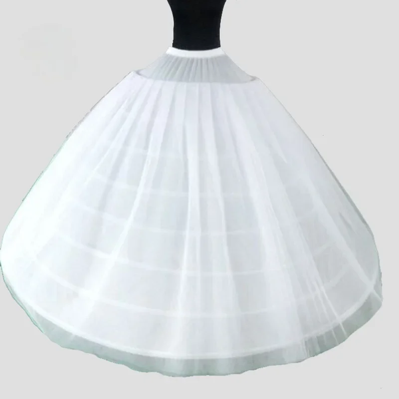 

Big Wide 8 Hoops 3 Layers Tulle Long Wedding Woman Petticoats For Quinceanera Dress Elastic Waist Crinoline for Bridal Ball Gown